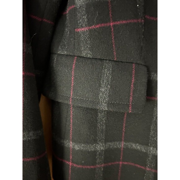Talbots-Black Plaid Jacket/Blazer-Wool Blend-Lined-English Country-Academia-Sz 8 - Picture 3 of 10